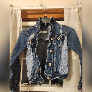 abercrombie kids distressed jean jacket size S (10)